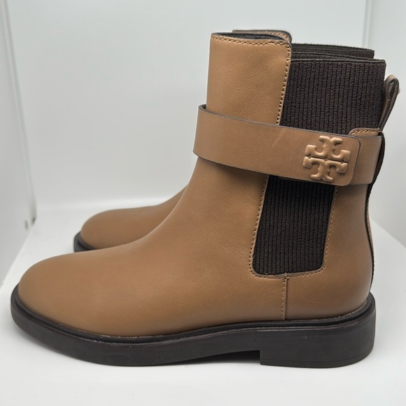 Tory Burch Women's Double T Buckled Chelsea Tan Winter Casual Boots Size 7 - Picture 9 of 15